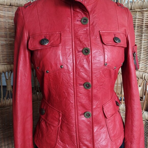Danier Leather red jacket – XS (will fit S) - Picture 1 of 11